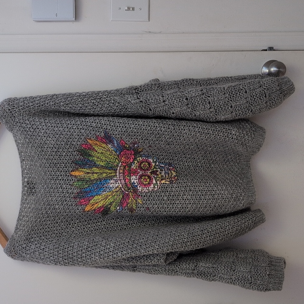 MINO DU SUD GREY MOHAIR SWEATER SIZE X LARGE